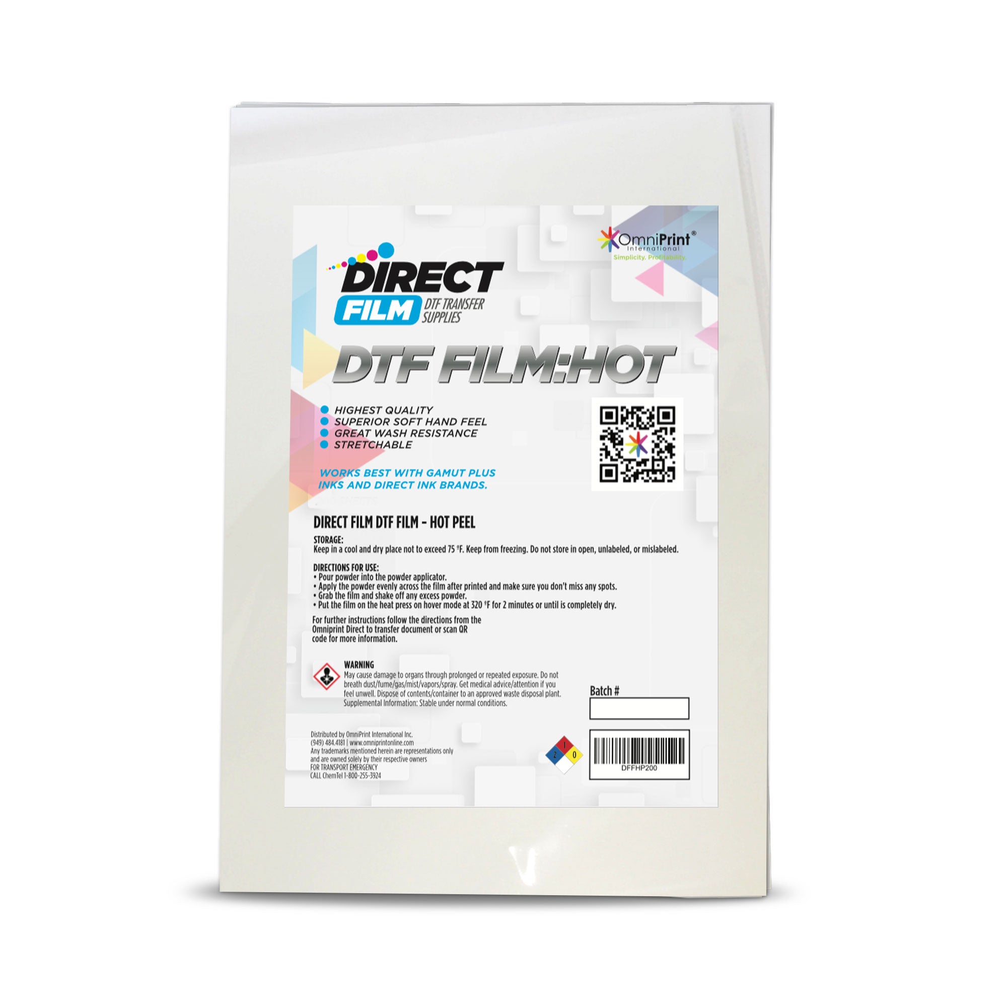 BCH Premium DTF Transfer Film - 100 A4 Sheets Bulk Package for Direct to  Film Printing- Cold & Hot Peel - Size: A4 (8.5 x 11.75 or 210 mm x 297 mm)
